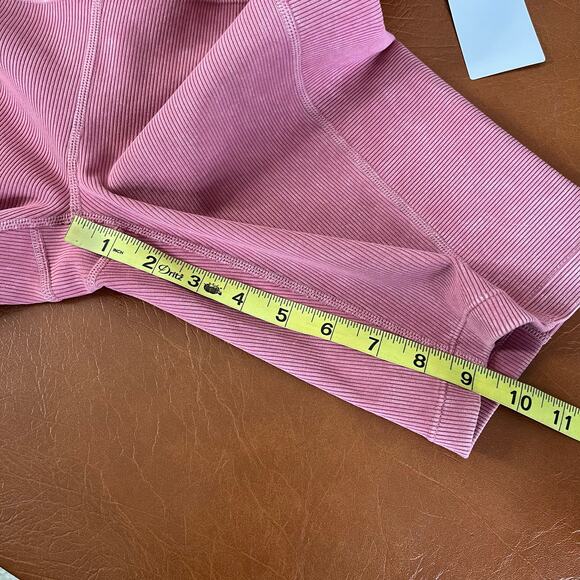 Zella NEW Pink Snow Wash Ribbed Bike Shorts‎ Medium - Picture 10 of 10